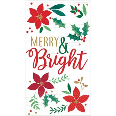 Holly Merry Christmas Guest Towels 16ct