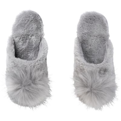 black pom pom slippers