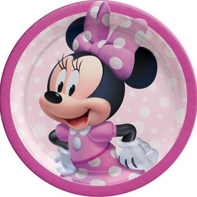 Decoraciones De 1er Cumpleanos De Minnie Mouse Con Adorno De Pastel De Minnie Happy Birthday Banner Para Bebes