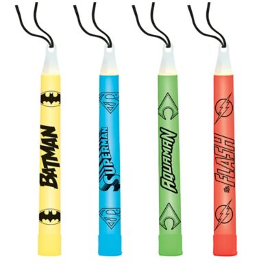 Justice League Heroes Unite Glow Stick Necklaces 6ct Birthday Party Supplies From Amscan Fandom Shop - spongebob glowstick necklace roblox