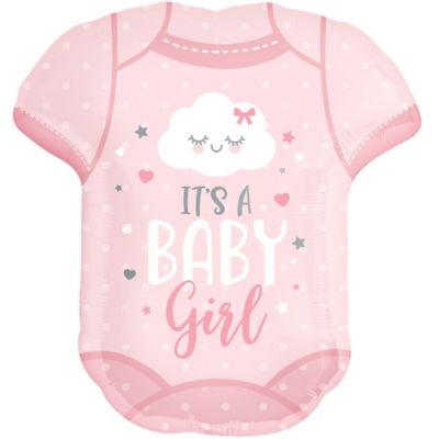 Pink It S A Baby Girl Bodysuit Balloon 24in Party City