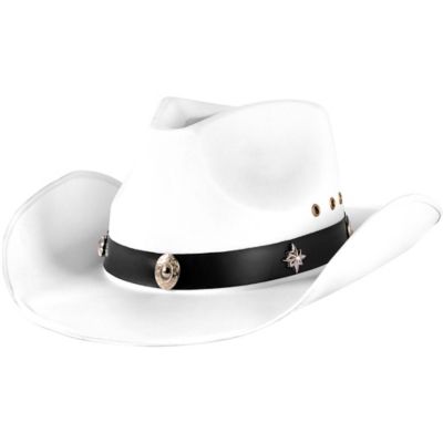 black and white cowboy hat