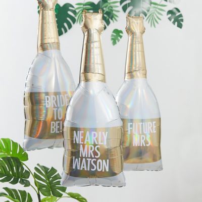 Ginger Ray Giant Customizable Iridescent Gold Champagne Bottle Balloon 42in Party City