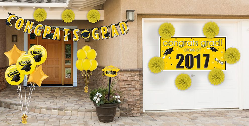 Yellow Congrats Grad Graduation Decorations - Party City