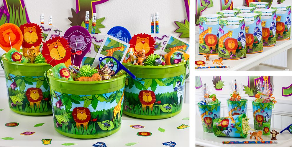 Jungle Animals Party  Favors Toys Wristbands Tattoos 