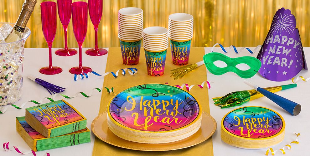 Colorful Brights New Year's Eve Theme Party Party City