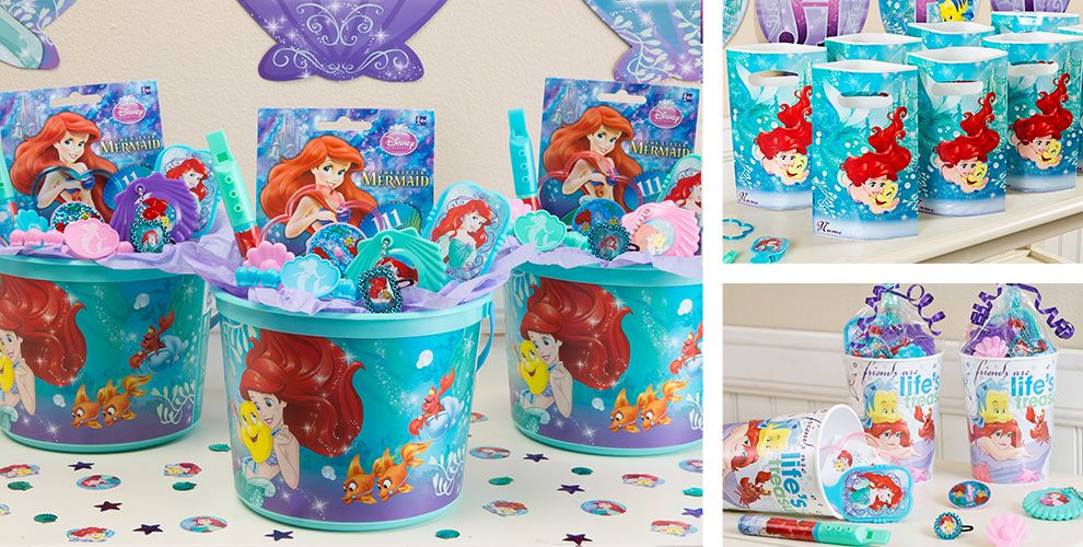Little Mermaid Party Favors Stickers, Bubbles, Bracelets, Candy