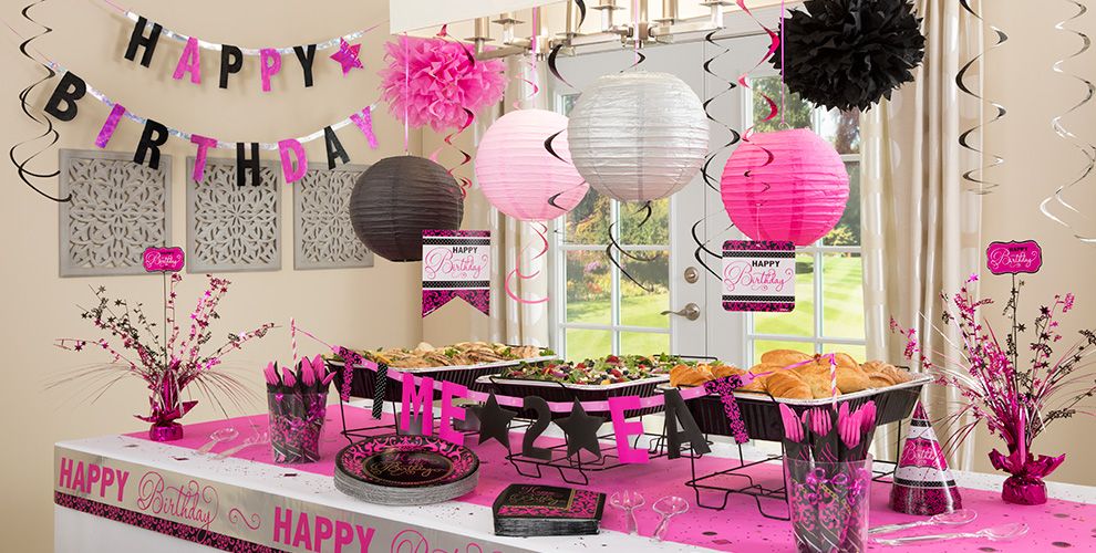 Black Pink Birthday Party Supplies Party City