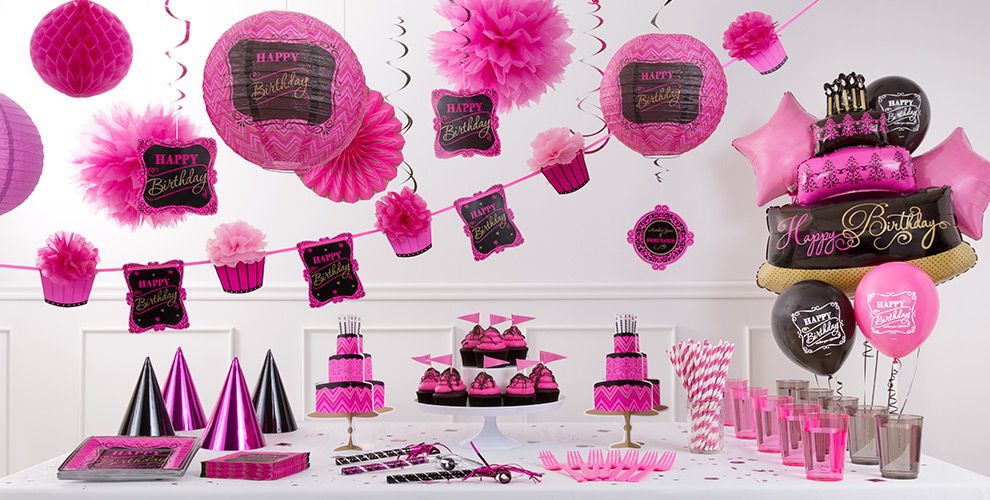 Pink Chevron Birthday Party Supplies Pink Gold Party Pink Chevron Birthday Party Supplies Pink Gold Party
