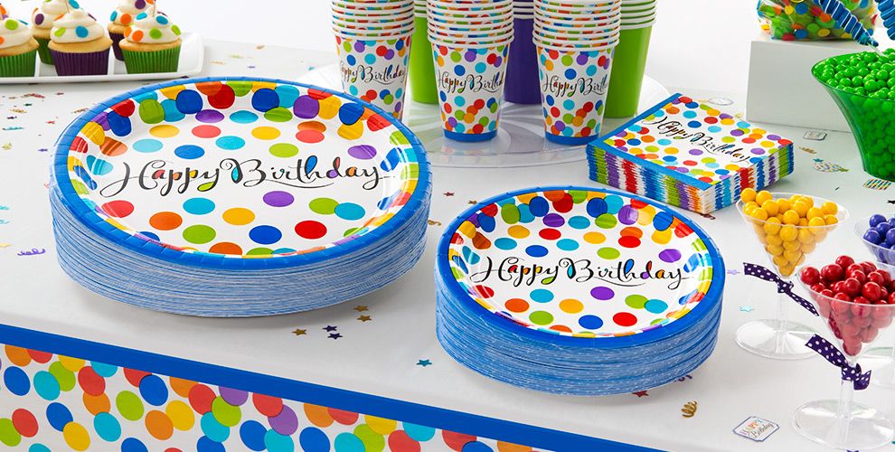 Rainbow Dot Party  Supplies  Rainbow Adult  Birthday Party  