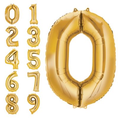 gold foil number balloons