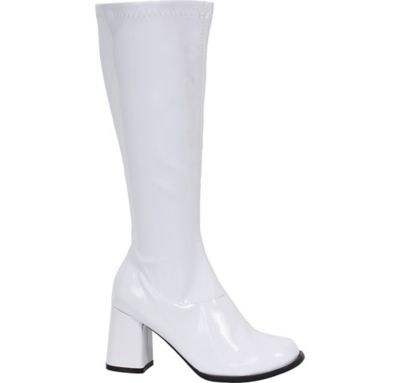 white gogo boots size 10