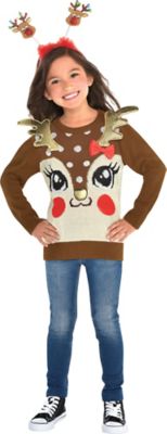 girls light up christmas sweater