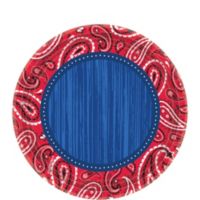 bandana plates western dessert 8ct theme supplies partycity