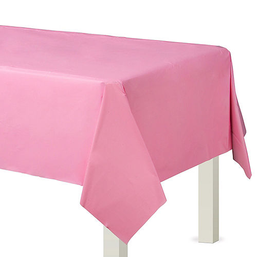 Pink Plastic Table Cover 54in X 108in, Plastic Tablecloth Ideas