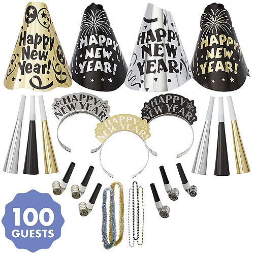 56-Piece 2019 Countdown Party Supplies Bundle Party Glasses Complete DIY Decor Juvale Photo Booth Props Includes Party Hats Banner New Years Eve Party Decoration Pack