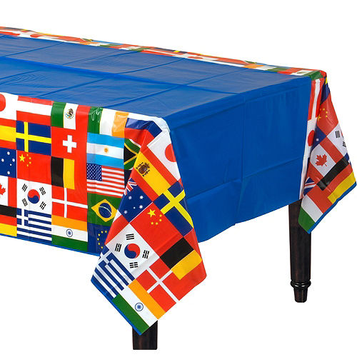 Beistle 57946 International Flag Tablecover Party Accessory 3-Pack