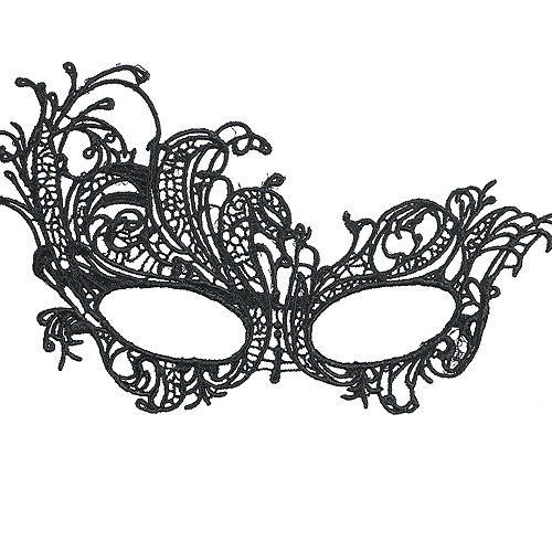 Black Lace Filigree Masquerade Mask 7in X 4 1 2in Party City - Masquerade Masks Diy Lace