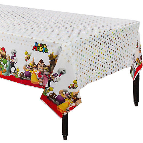 Super Mario Table Cover 54in X 96in, Round Table Covers Party City