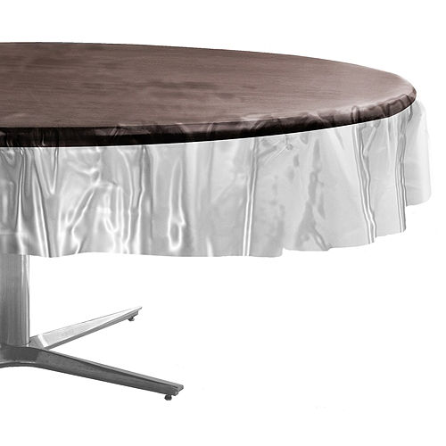 Clear Plastic Round Table Cover 84in, Plastic Round Table Cloths