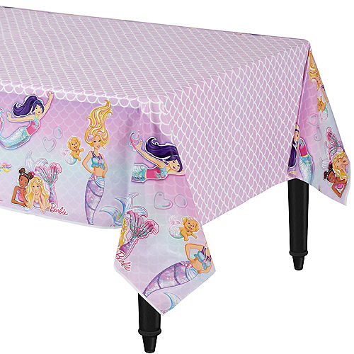 Barbie Mermaid Table Cover 54in X 96in, Plastic Table Cover Ideas