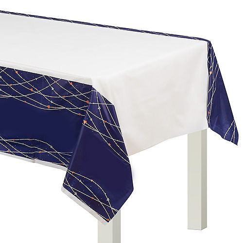 Navy Love Plastic Table Cover 54in X, Round Table Covers Party City