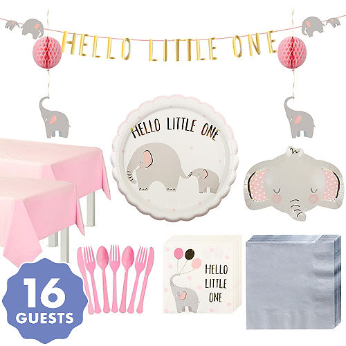Elephant Girl Baby Shower Supplies
