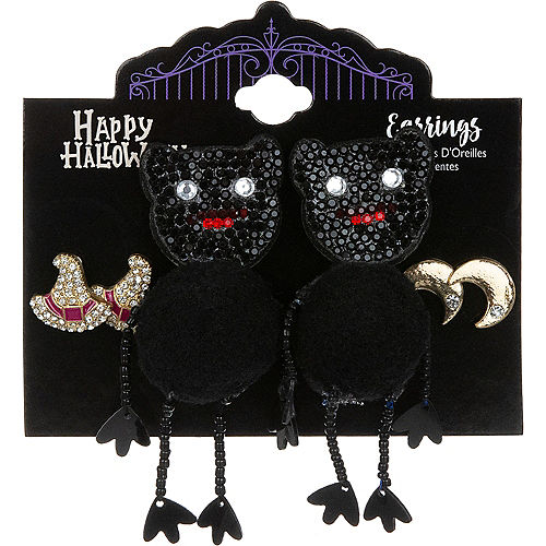 Witches, Cats & Moons Halloween Earring Set, 3ct | Party City